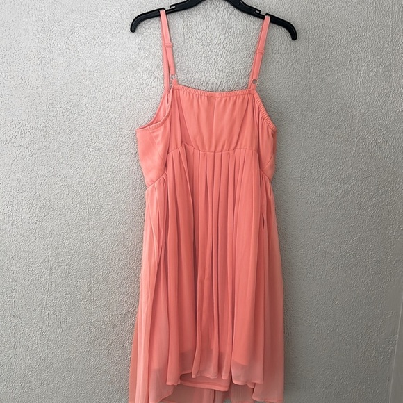 Women’s Plus Size Torrid Coral Chiffon Spaghetti Strap Skater Dress 1X Spring - Picture 6 of 10